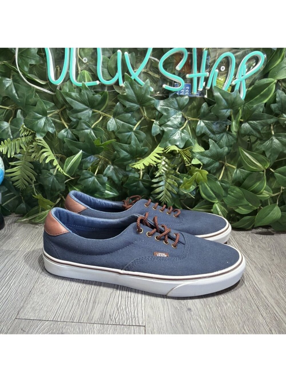Vans Era 59 Mens Denim Blue Leathe Brown Size 12 Casual Sneakers